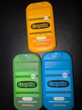 Crayola Hand Sanitizer Sprays in Orange, Green, Blue - 3 Pack